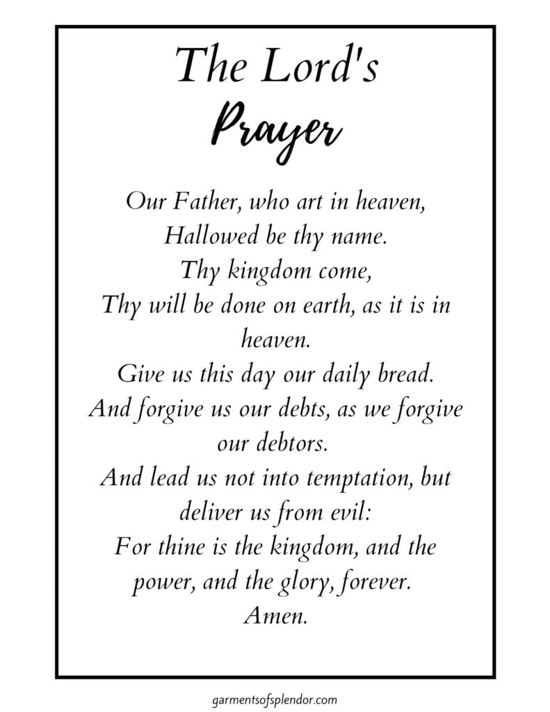 The Lord'S Prayer inside The Lord's Prayer Printable Free