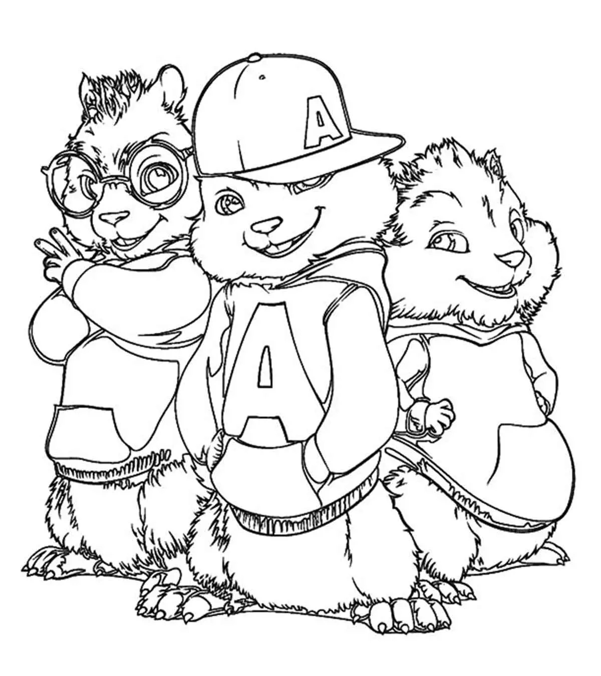 Top 25 Cute Alvin And The Chipmunks Coloring Pages For Your Toddler throughout Alvin and the Chipmunks Printable