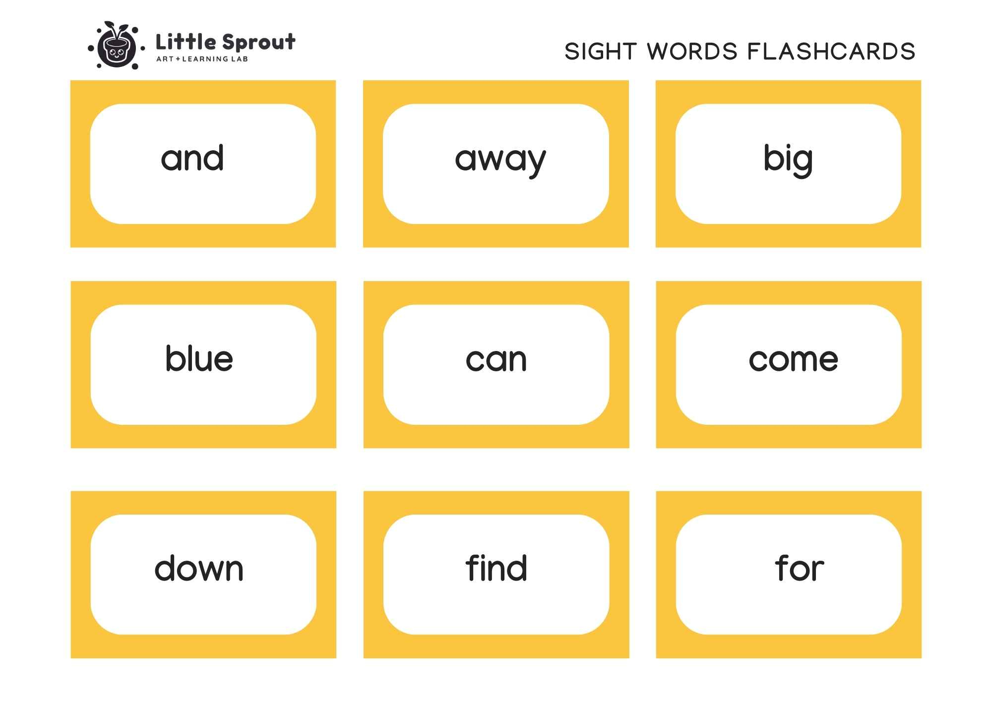 Top Dolch Sight Words Printable Flash Cards | Little Sprout pertaining to Free Printable Sight Words Flash Cards