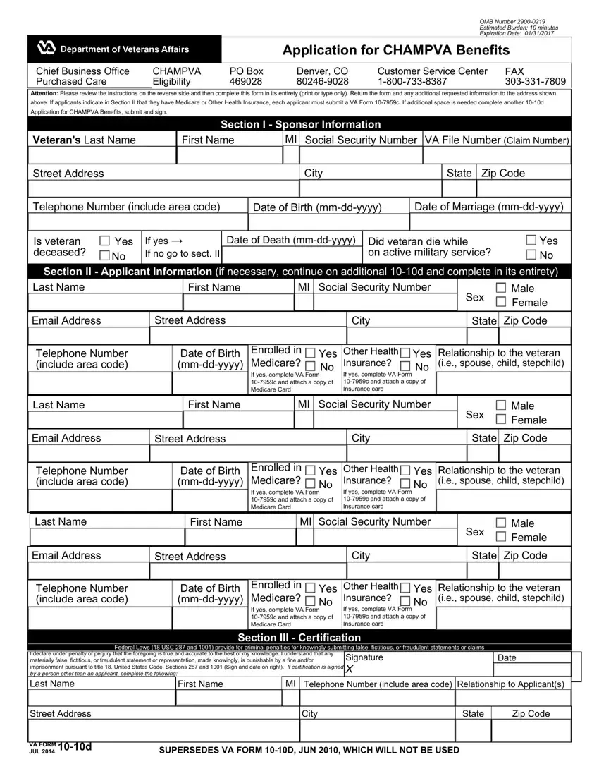 Va Form 10 10D ≡ Fill Out Printable Pdf Forms Online intended for Va Form 10 10Ez Printable