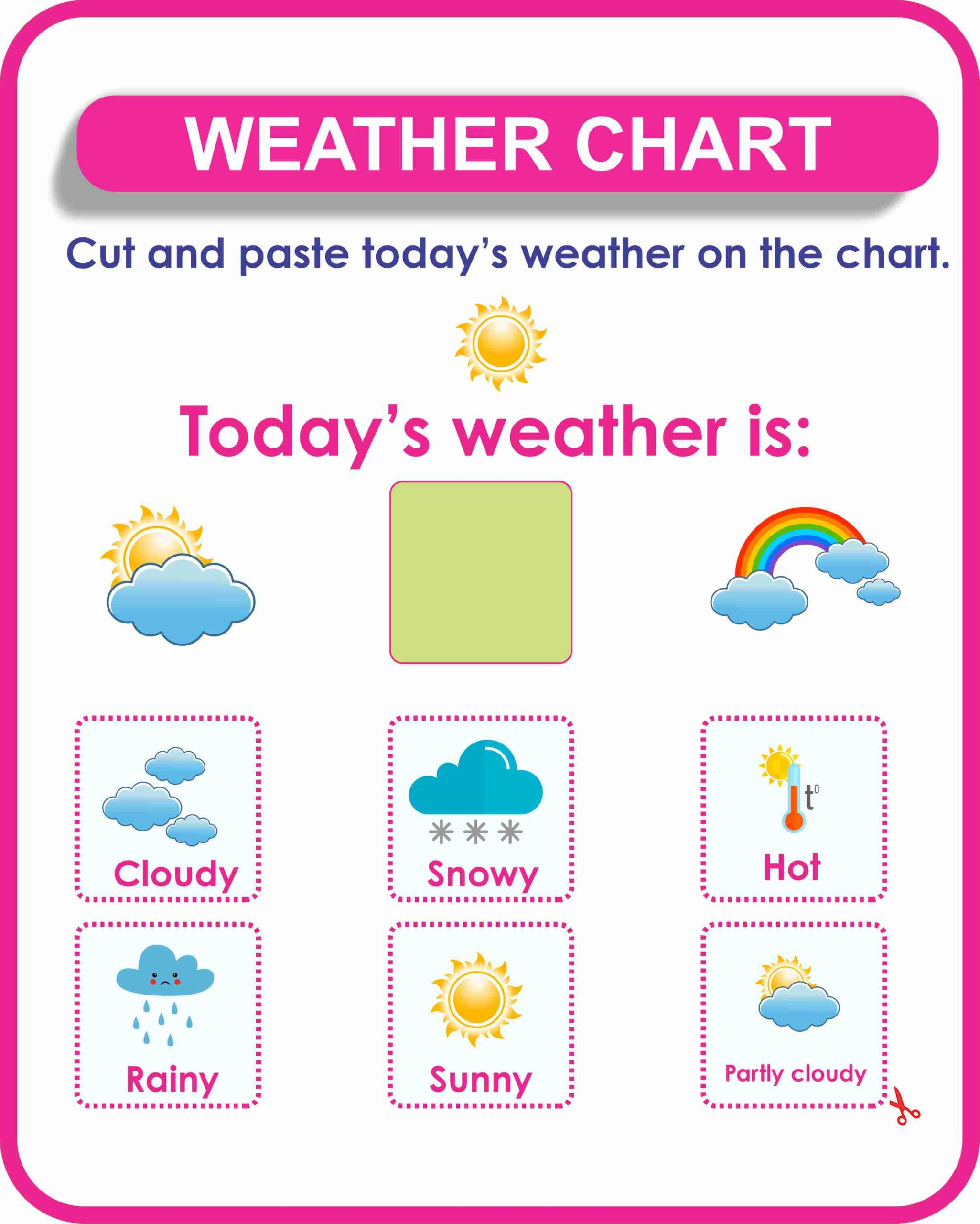 Weather Chart For Kids- Printable | Montessoriseries regarding Free Printable Weather Chart
