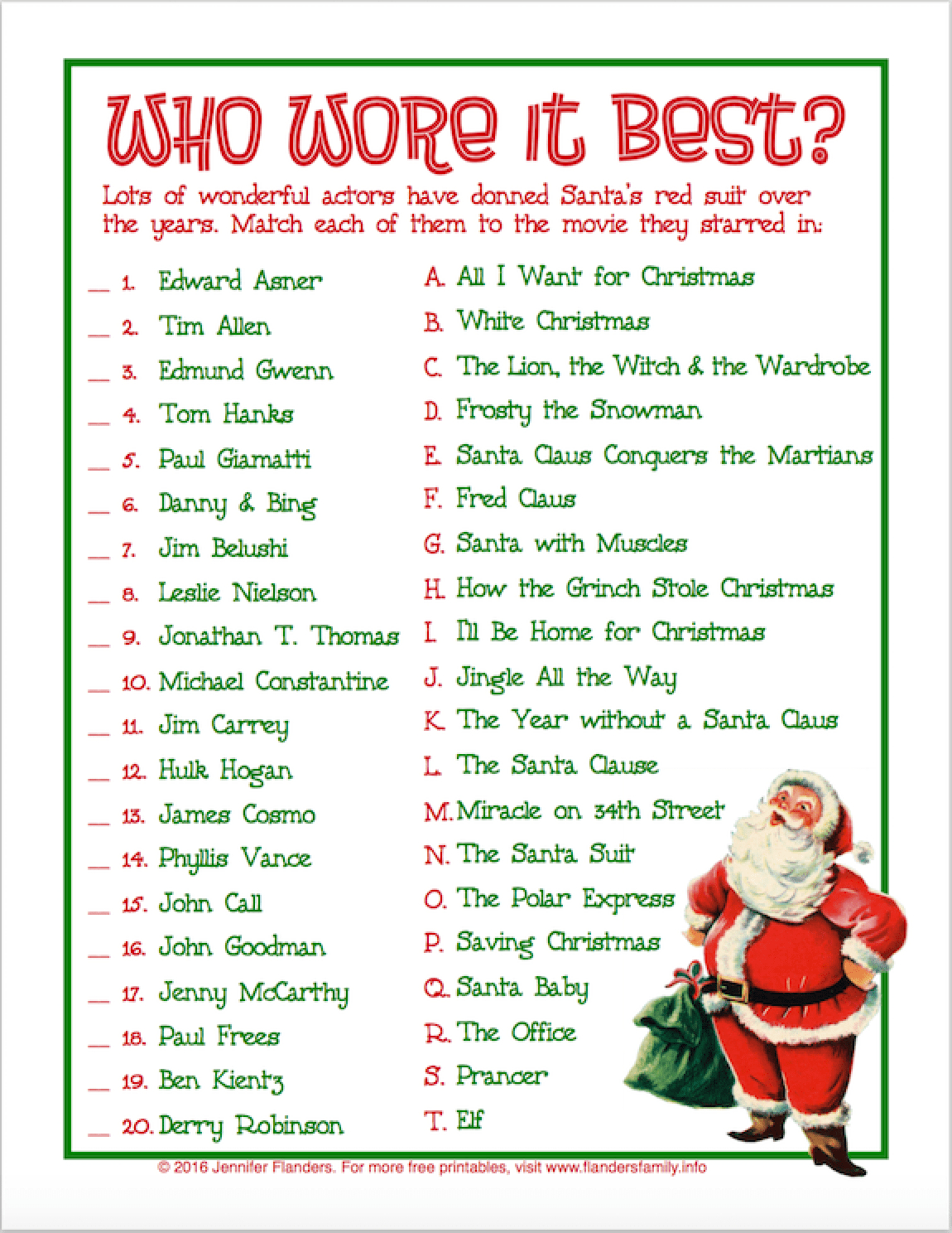 Who Wore It Best? Christmas Party Game - Flanders Family Home Life in For Adults Popular Printable Christmas Games