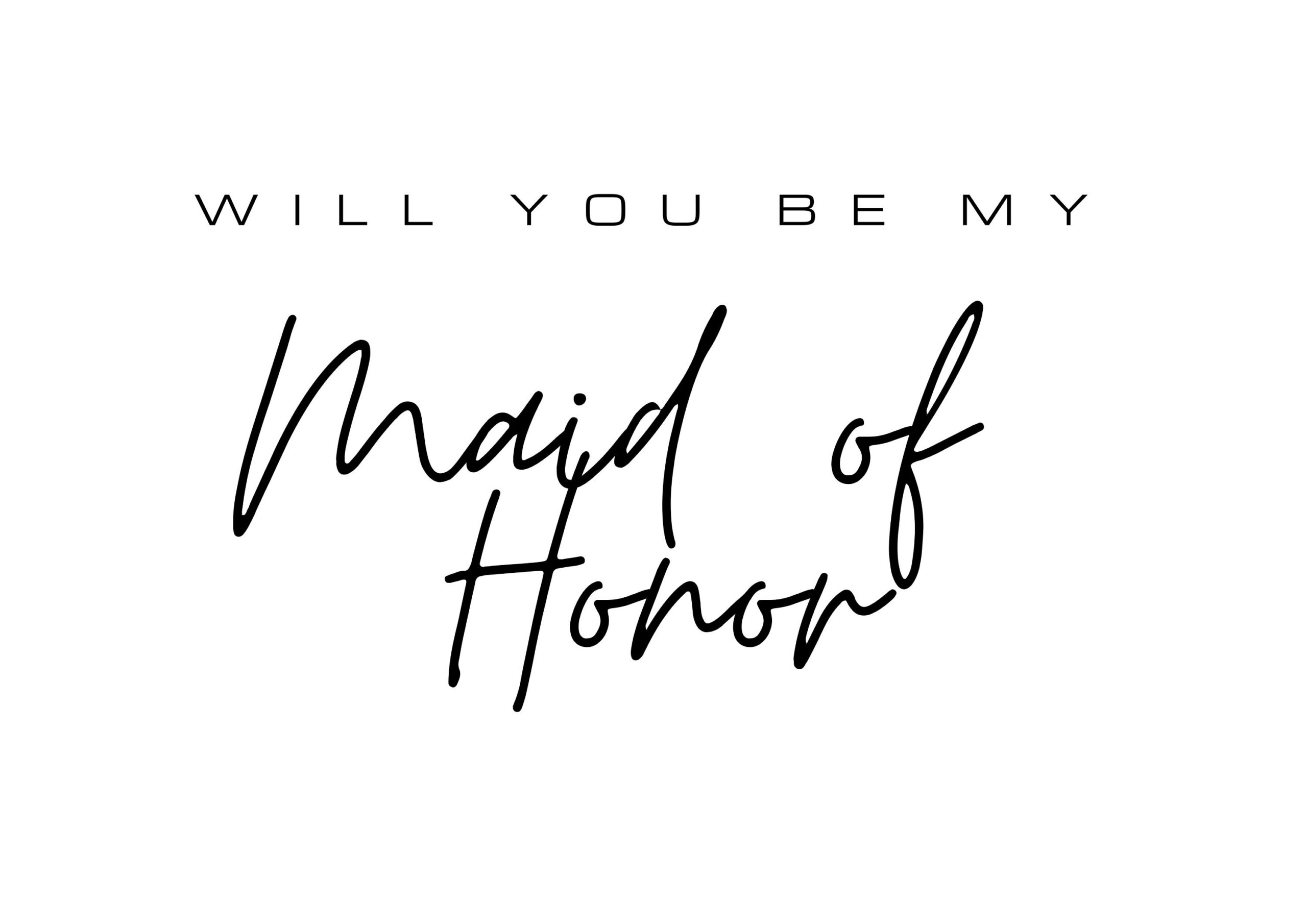 Will You Be My Maid Of Honor, Maid Of Honor, Minimalist, Printable, Instant Download, Digital Download throughout Printable Will You Be My Maid Of Honor