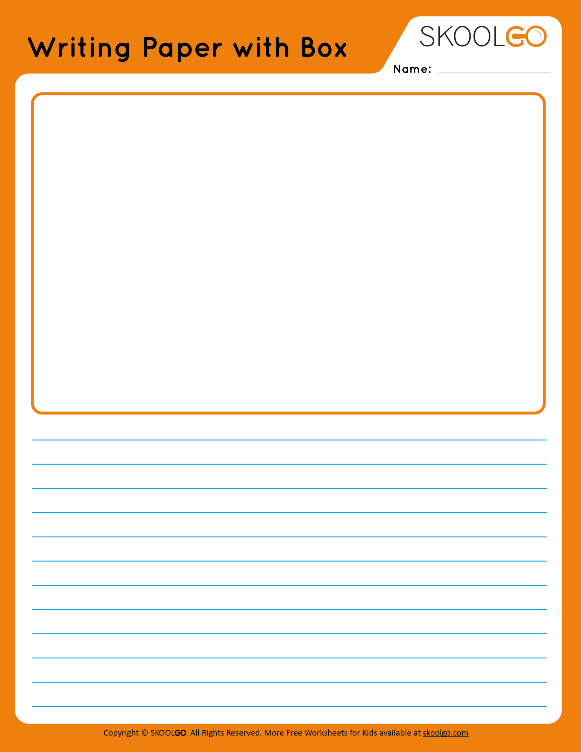 Writing Paper With Picture Box - Free Worksheet For Kids throughout Printable Free Writing Paper With Picture Box
