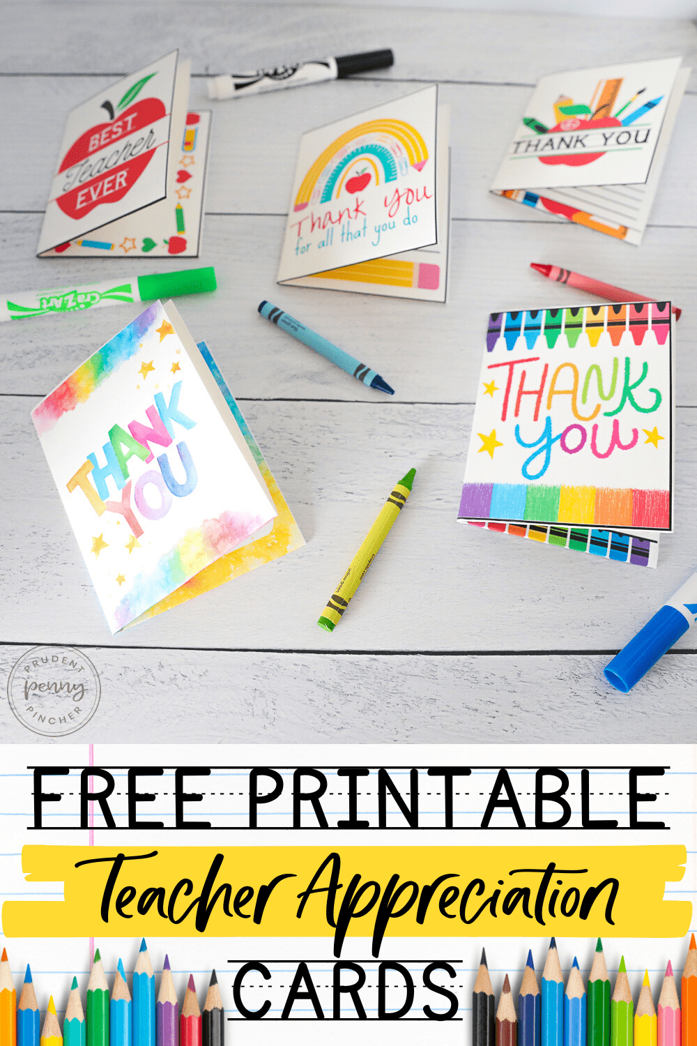 10 Free Teacher Appreciation Card Printables - Prudent Penny Pincher within Free Printable Teacher Thank You Cards