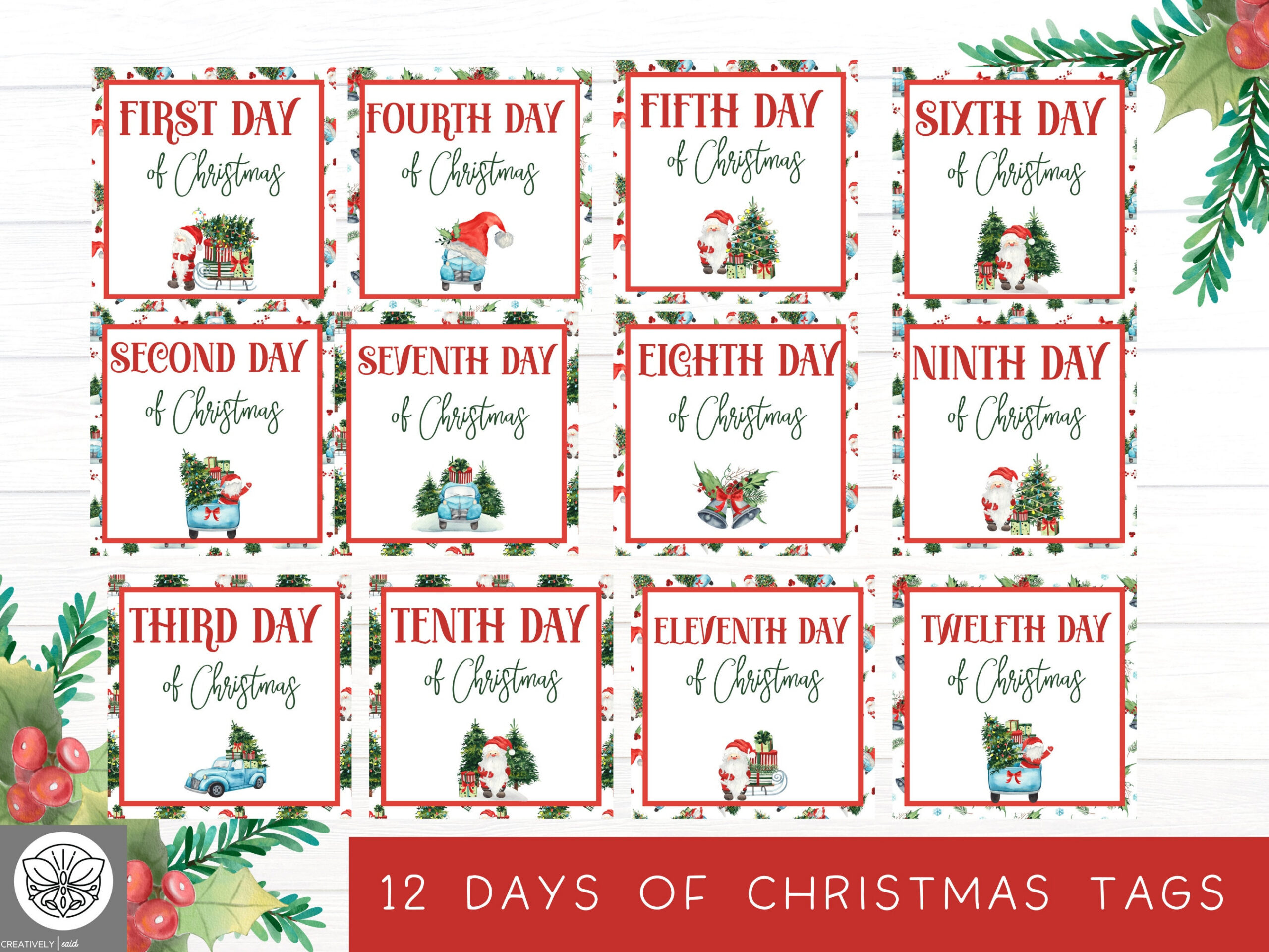 12 Days Of Christmas Tags | Twelve Days Of Christmas | Printable regarding 12 Days of Christmas Printable Tags