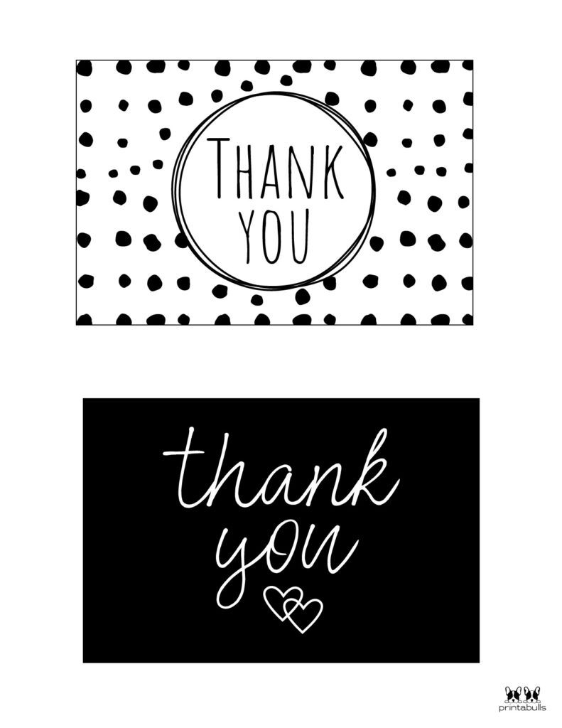 150+ Printable Thank You Cards - Free | Printabulls within Thank You Cards Printable Black And White