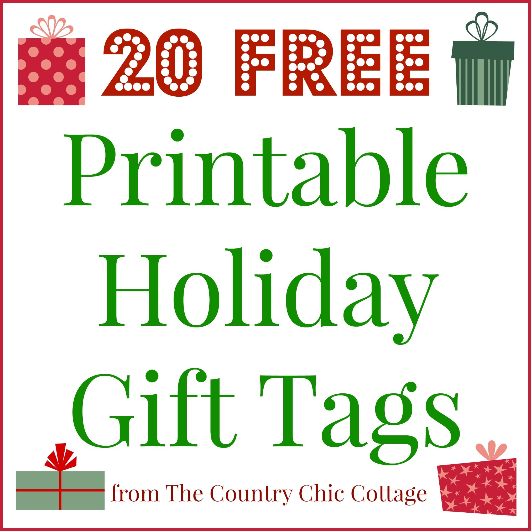 20 Printable Holiday Gift Tags (For Free!!) - Angie Holden The inside Christmas Gift Tags Printable