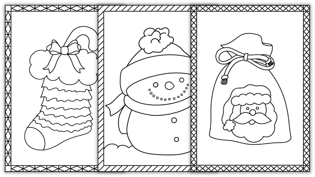 3 Cute Free Printable Holiday Cards To Color (For Kids &amp;amp; Adults within Printable Christmas Card Template For Kids