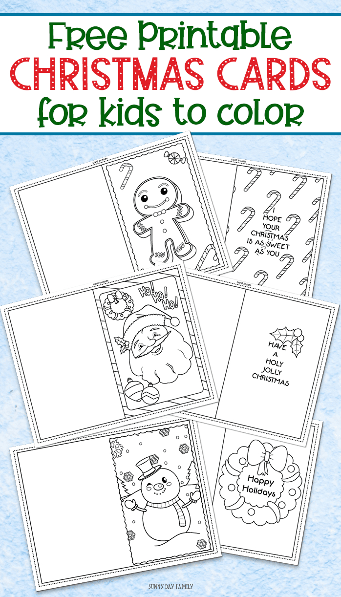 3 Free Printable Christmas Cards For Kids To Color | Sunny Day Family regarding Printable Christmas Card Colour