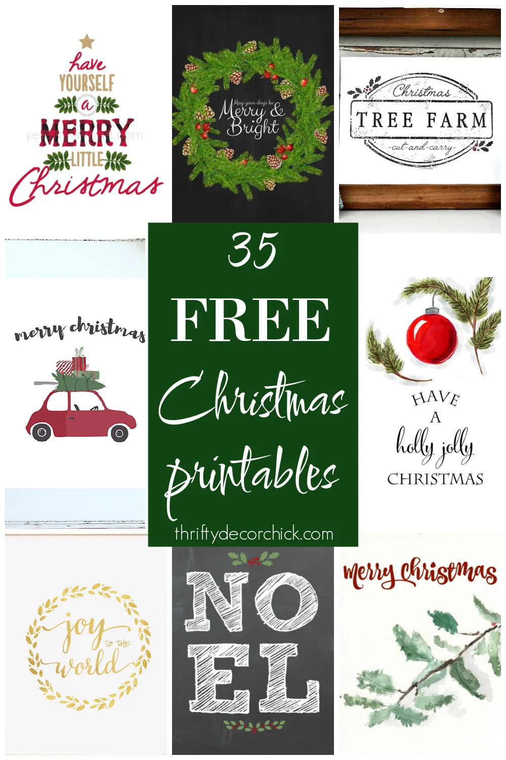 35 Free Christmas Printables To Deck Your Halls | Thrifty Decor for Christmas Printable Decorations