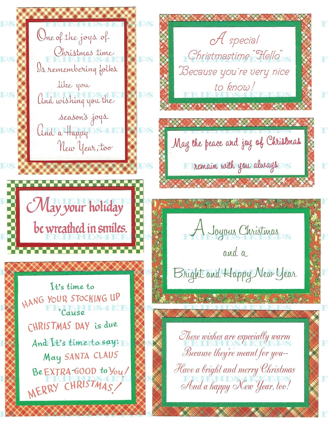 40 Printable Christmas Greetings / Verses From Vintage Xmas Cards within Free Printable Christmas Card Sentiments