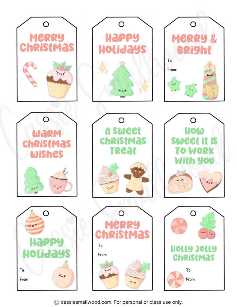 400+ Cutest Printable Christmas Tags (Free Pdf) - Cassie Smallwood inside Free Printable Christmas Tags For Kids