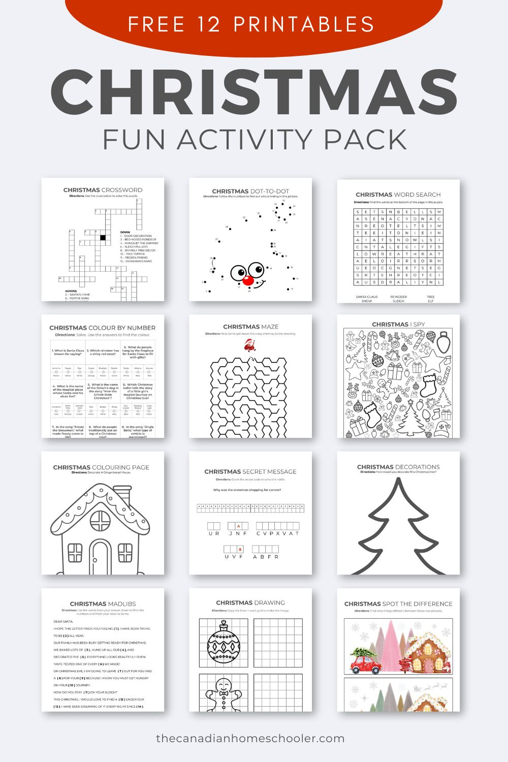 A Fun (& Free) Printable Christmas Activity Pack For Kids with Free Christmas Printables For Kids