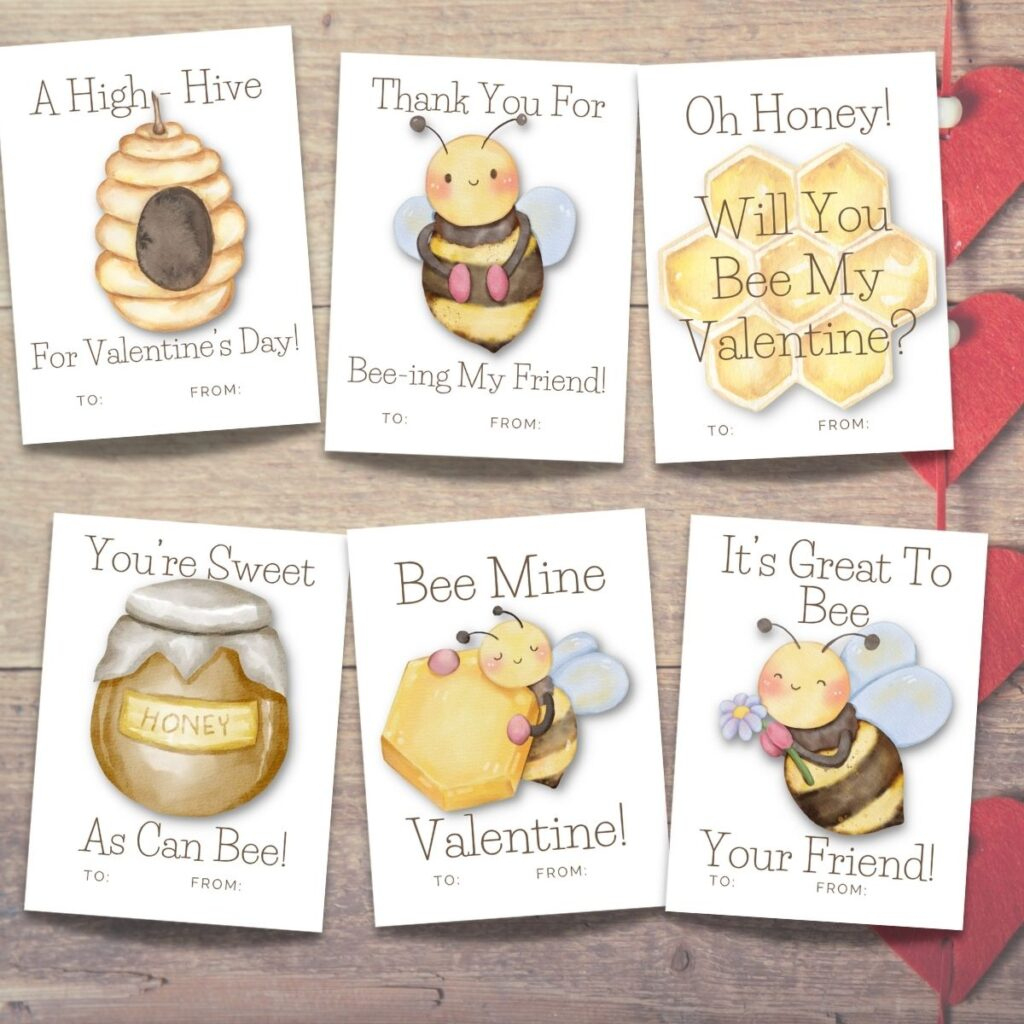 Bee My Valentine Printable - The Fifth Sparrow No More in Valentine Thank You Cards Printable