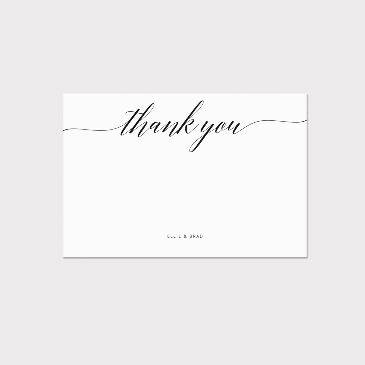 Calligraphy Thank You Card Template, Editable Wedding Stationery within Thank You Cards Template Printable
