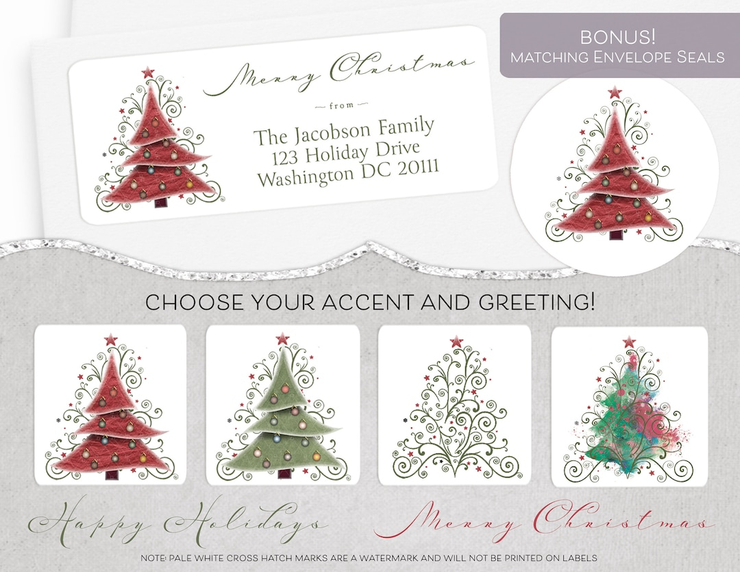Christmas Address Label, Holiday Address Label, Return Address throughout Christmas Card Mailing Labels Printable