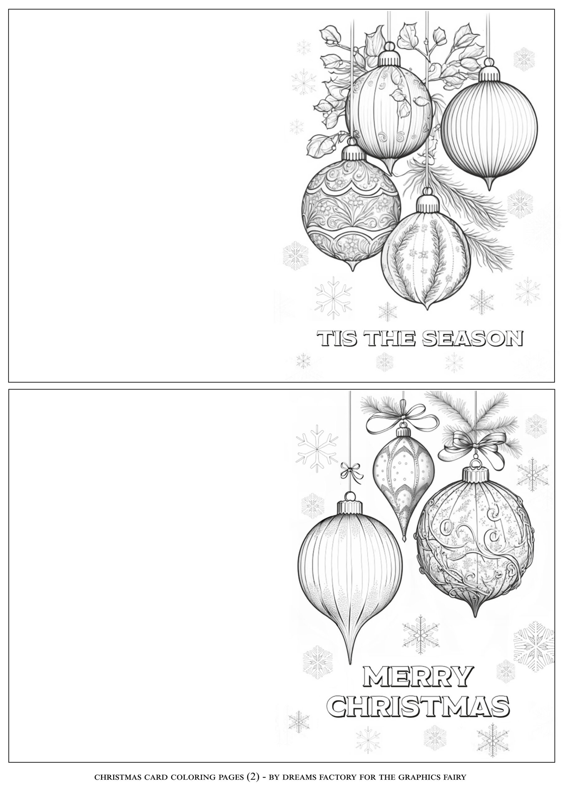 Christmas Card Coloring Pages! - The Graphics Fairy intended for Black and White Printable Christmas Card