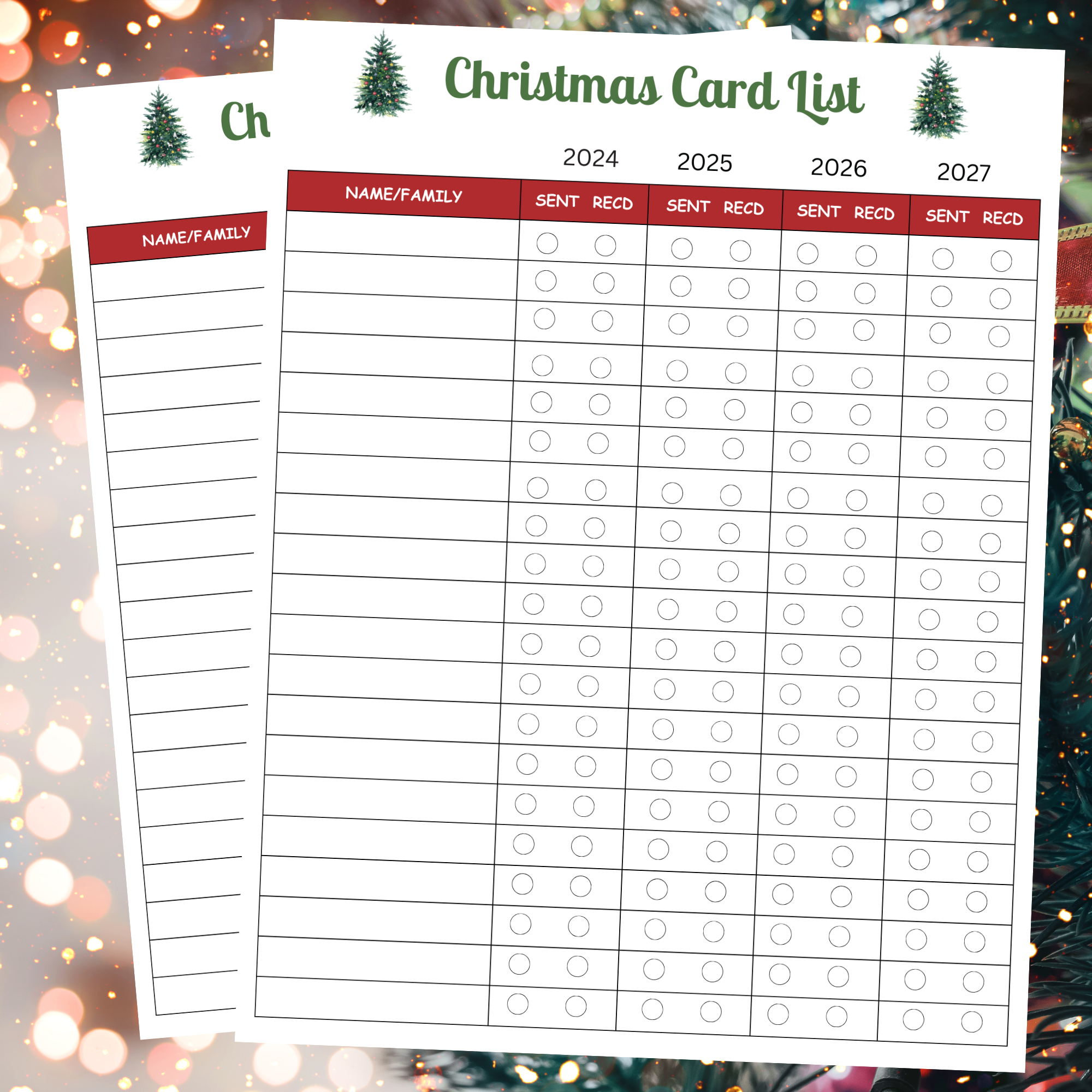 Christmas Card List Printable Checklist (Instant Download) with regard to Printable Christmas Card List 2025