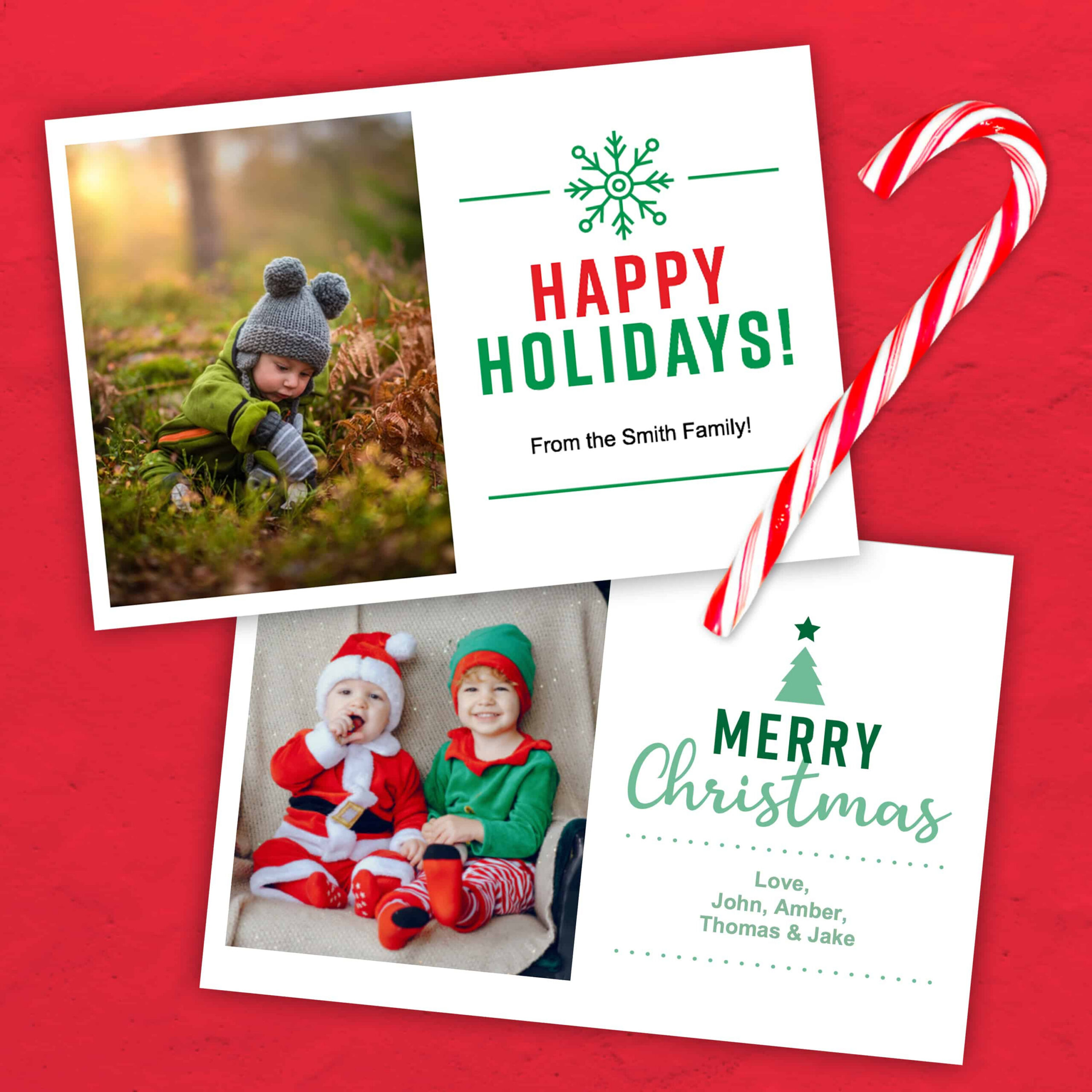 Christmas Card Template (4×6) - Free Printable Download inside Printable Christmas Card Photo