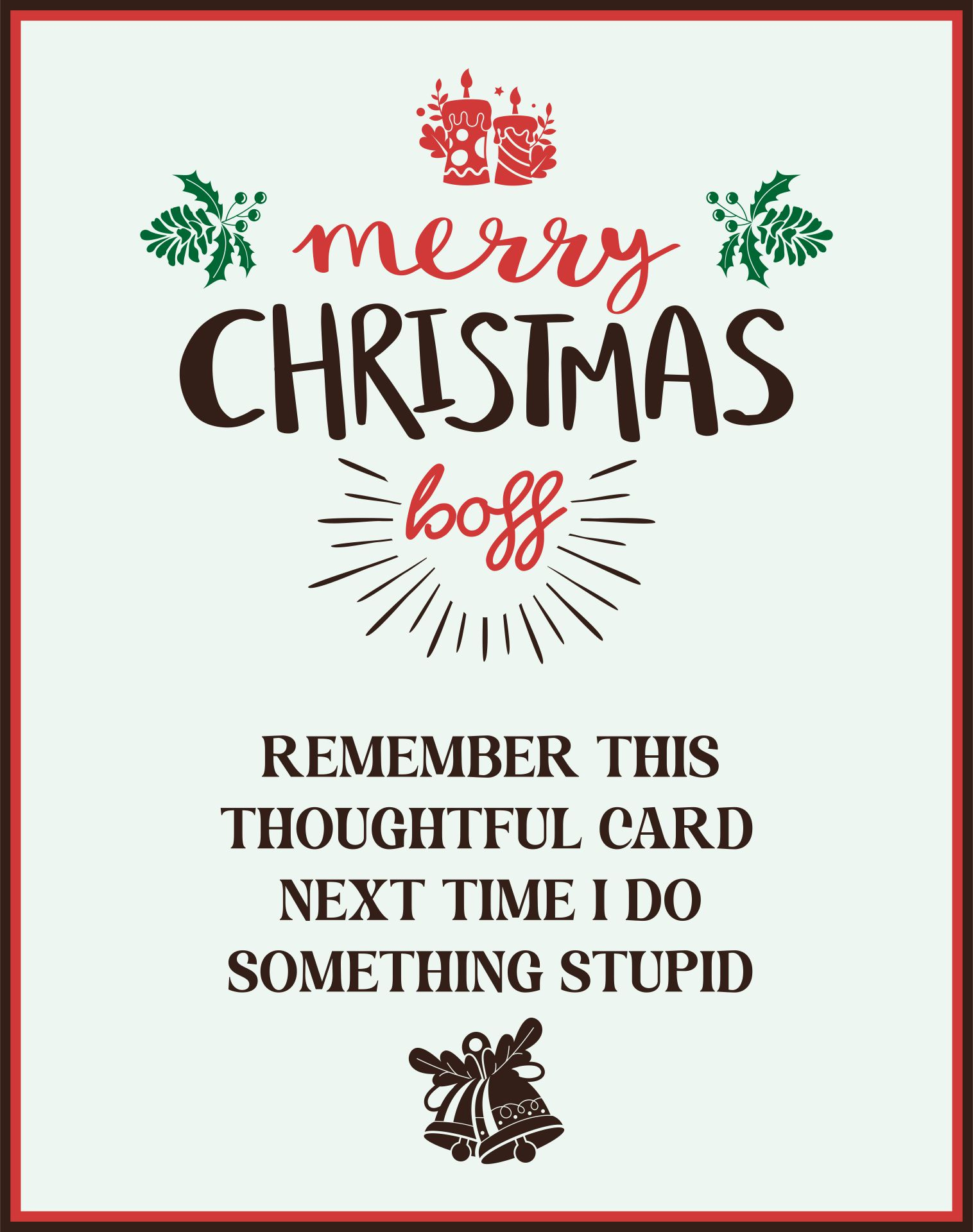 Christmas Cards For Boss - 11 Free Pdf Printables | Printablee within Printable Christmas Card For Boss