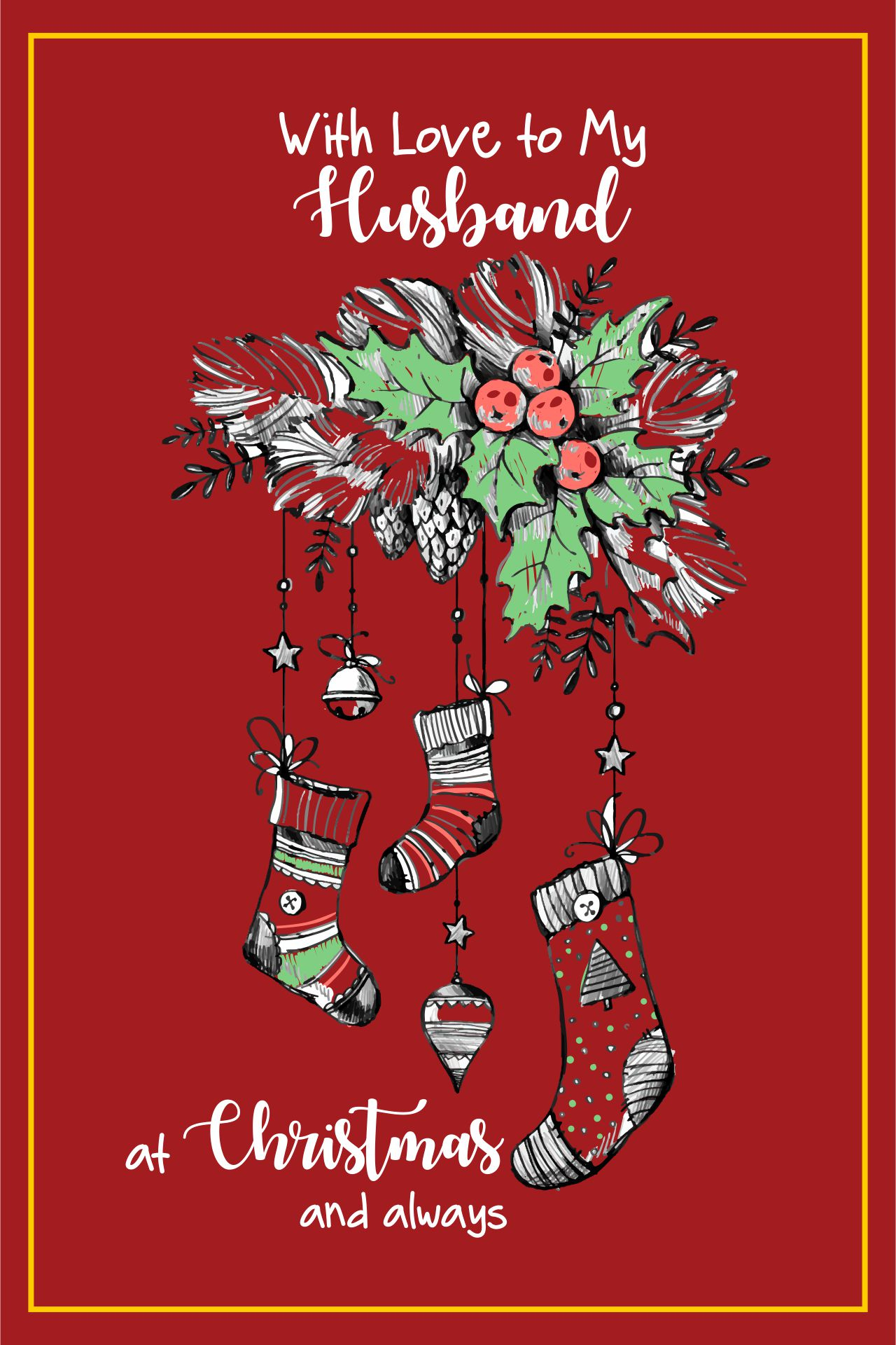 Christmas Cards For Him Romantic - 10 Free Pdf Printables | Printablee pertaining to Free Printable Christmas Card For My Husband