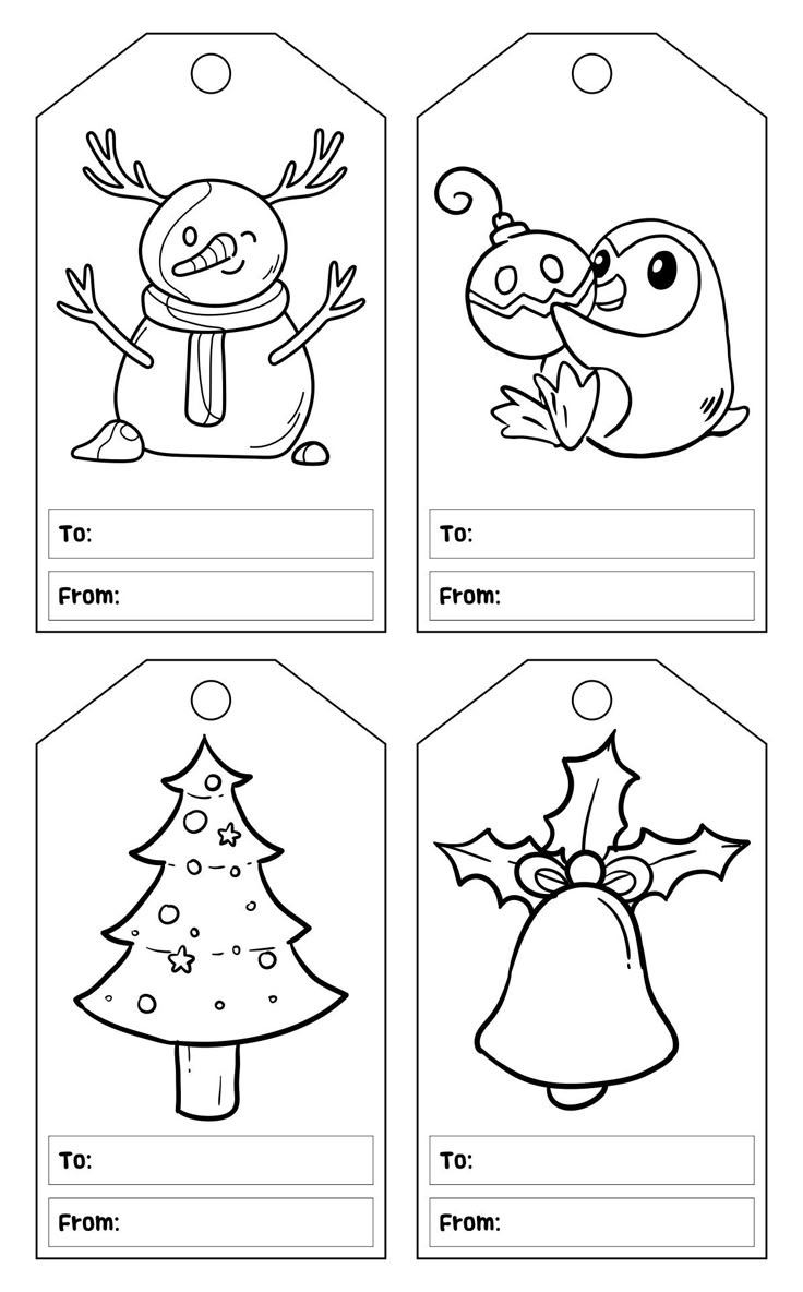 Christmas Gift Tags To Color - 10 Free Pdf Printables | Printablee intended for Printable Christmas Tags To Color