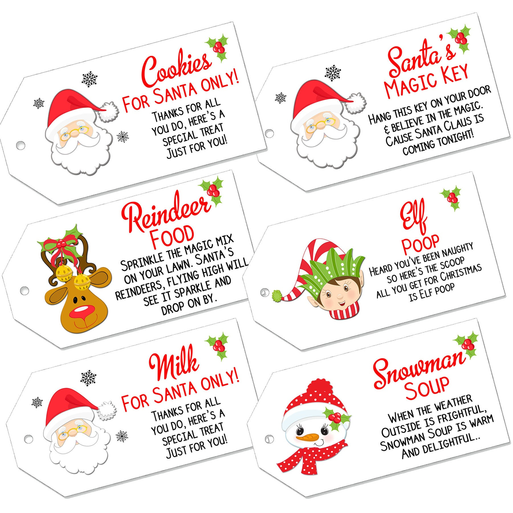 Christmas Labels Magic Reindeer Food Santas Key Milk Snowman Soup regarding Reindeer Food Printable Labels