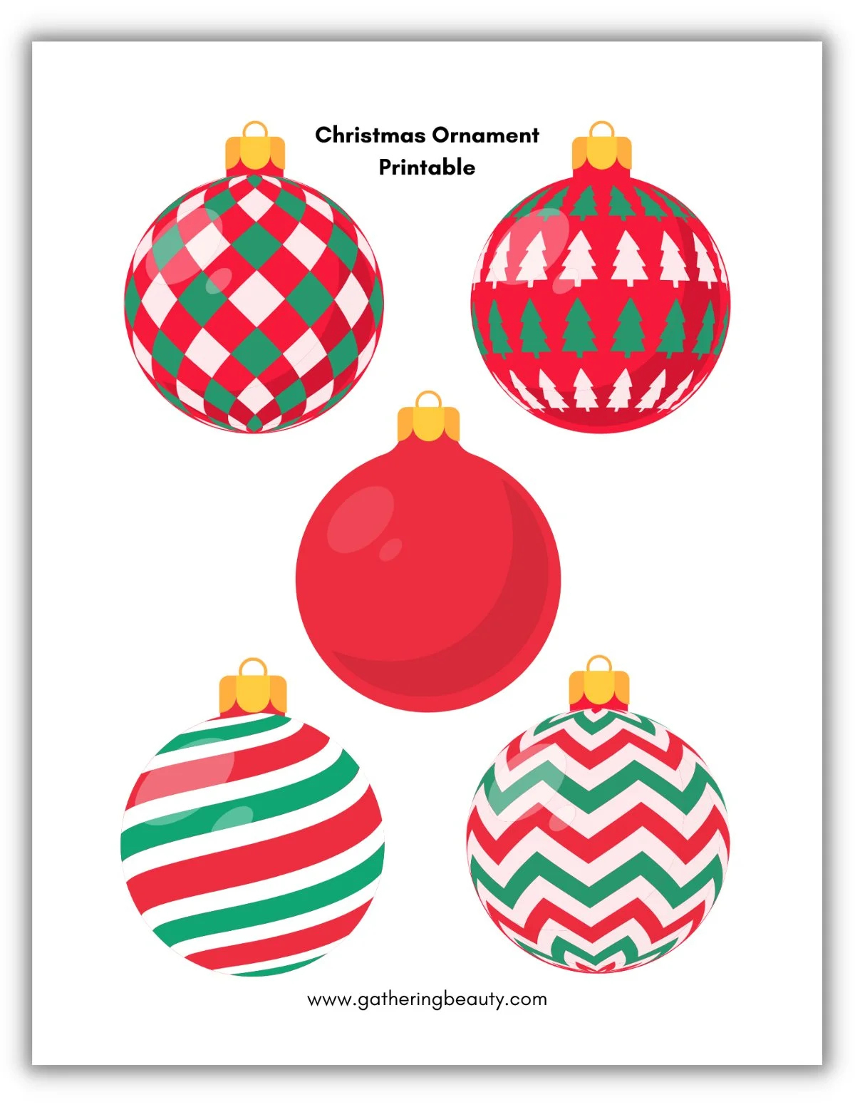 Christmas Ornament Printable — Gathering Beauty regarding Christmas Printable Decorations