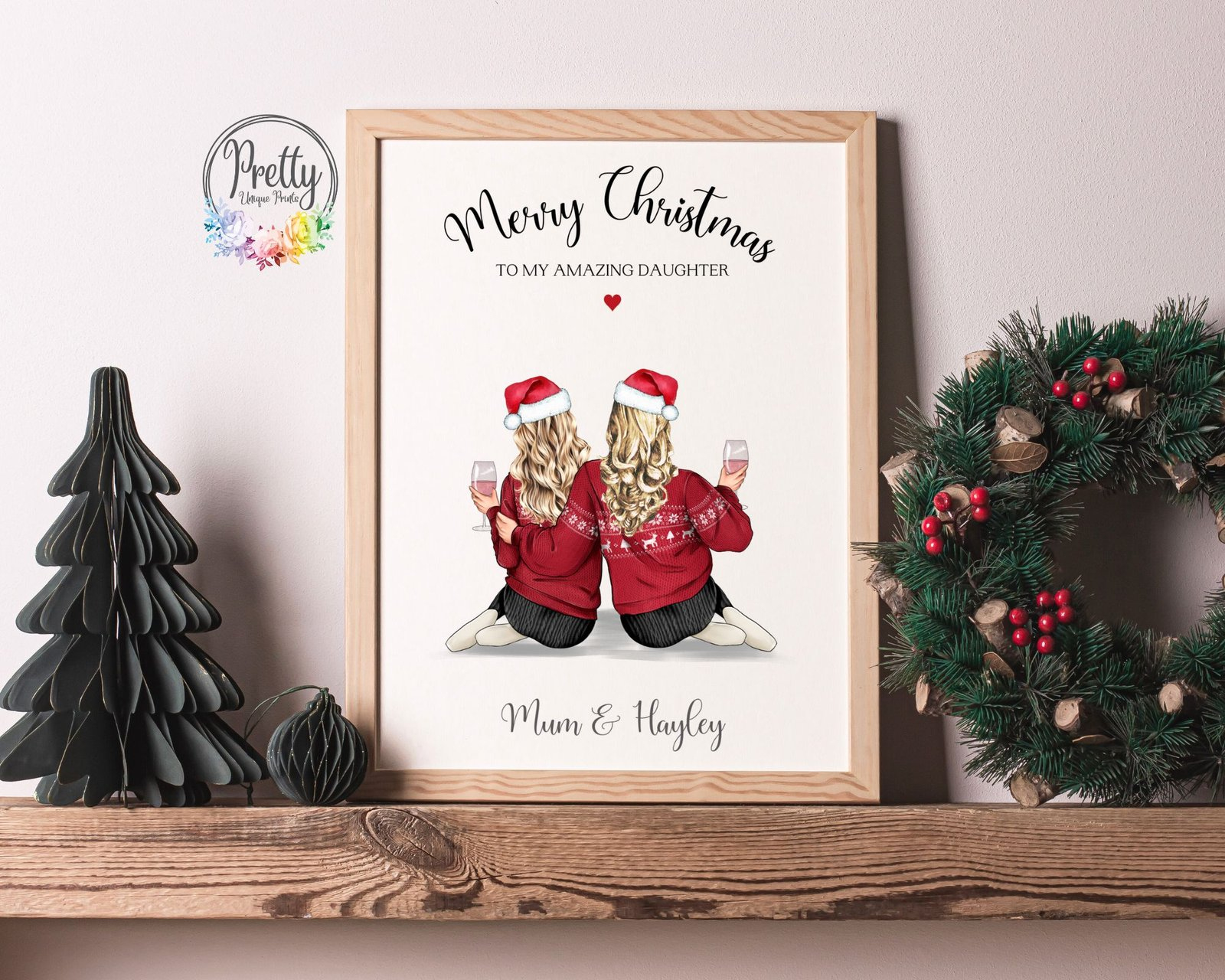 Christmas Print For Daughter | Pretty Unique Prints Ltd. intended for Printable Christmas Card For Daughter