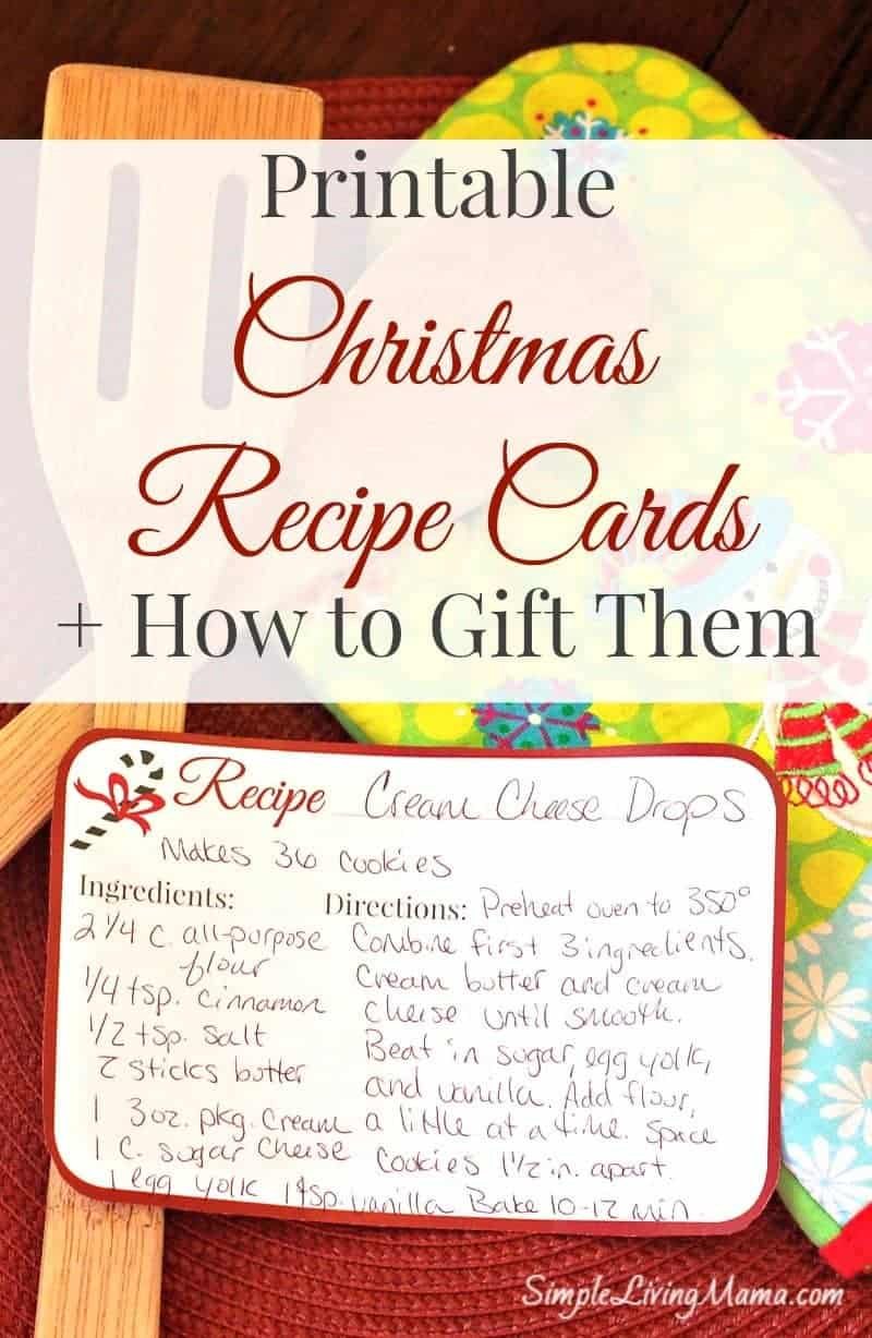 Christmas Recipe Cards - Free Printable - Simple Living Mama within Free Printable Christmas Recipe Tags