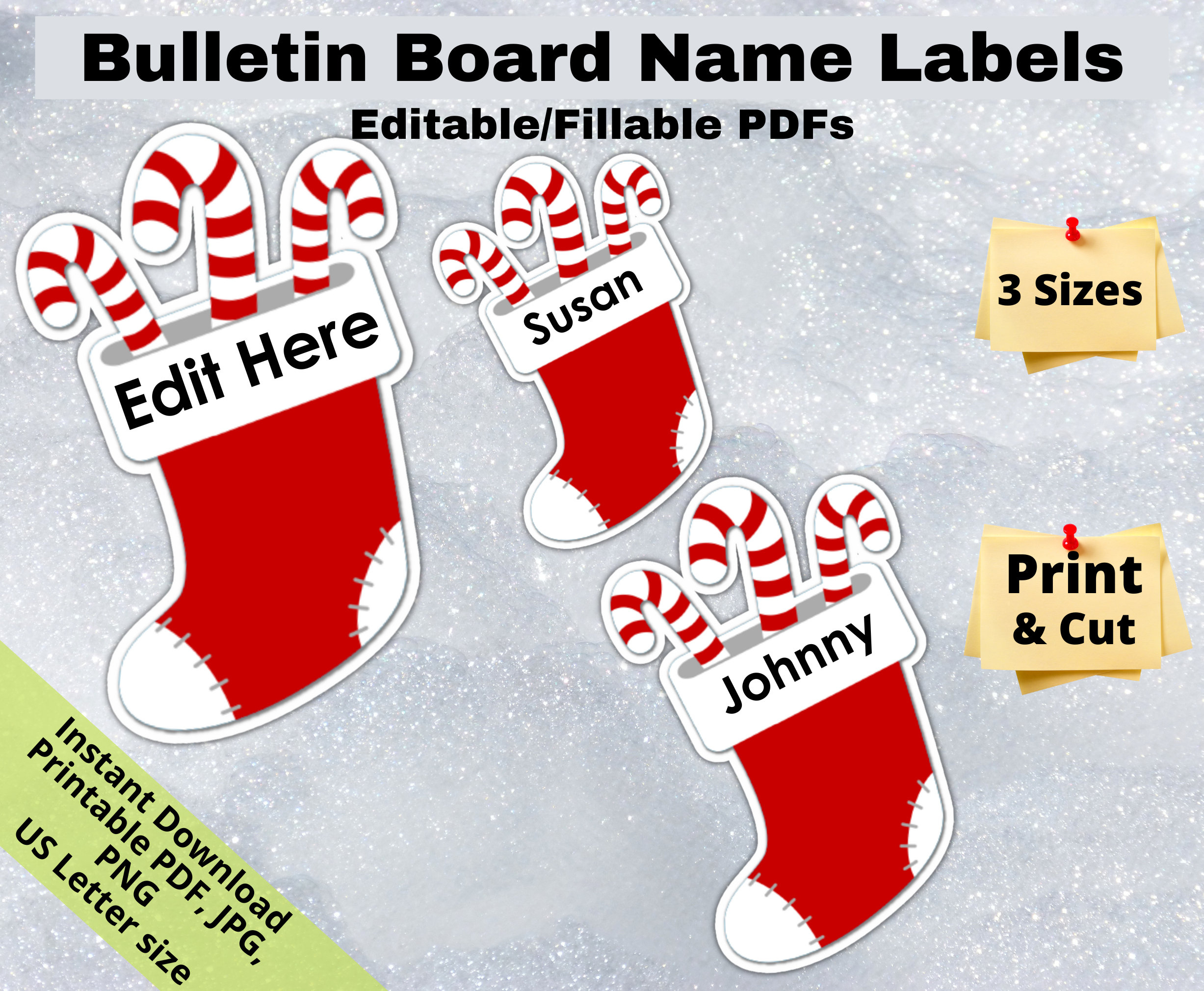 Christmas Stocking, Editable Student Name Tags Printables regarding Christmas Stocking Tags Printable