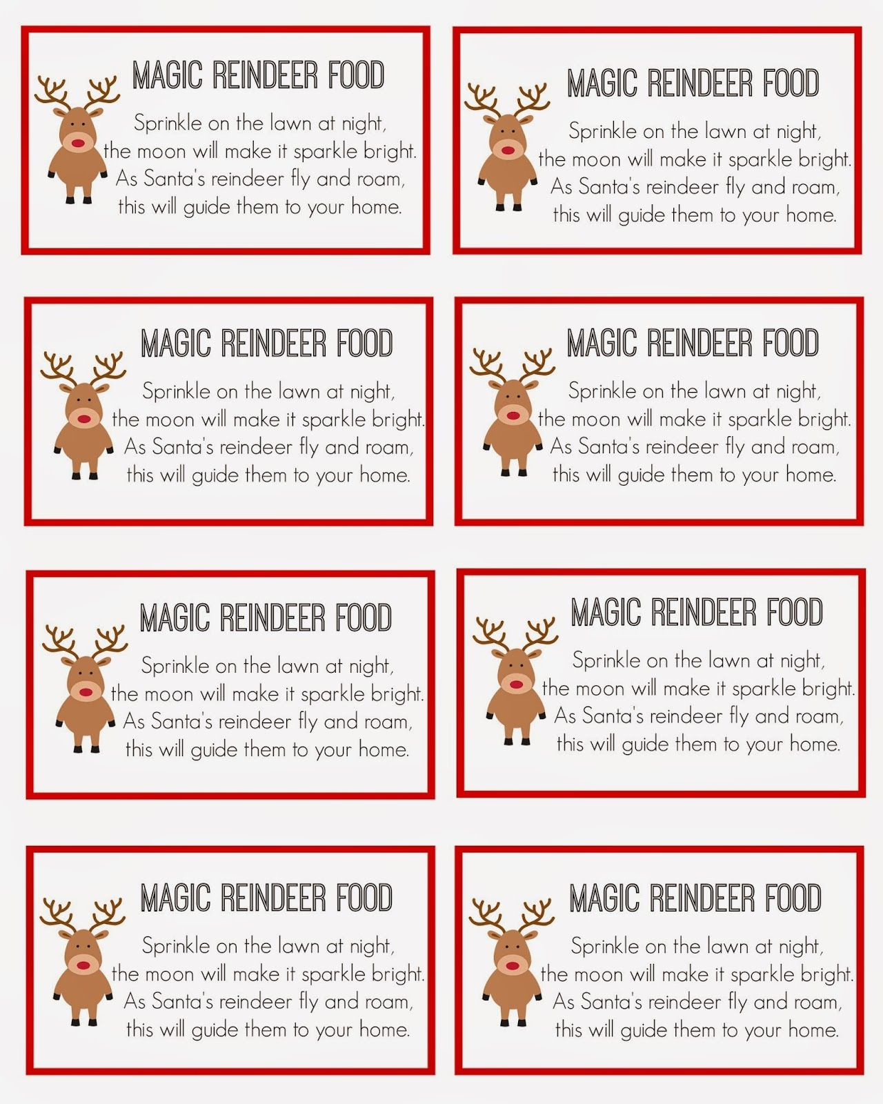Christmas Tags Popmanko Christmas Reindeer Food Stickers, 120Pcs throughout Reindeer Food Printable Tags