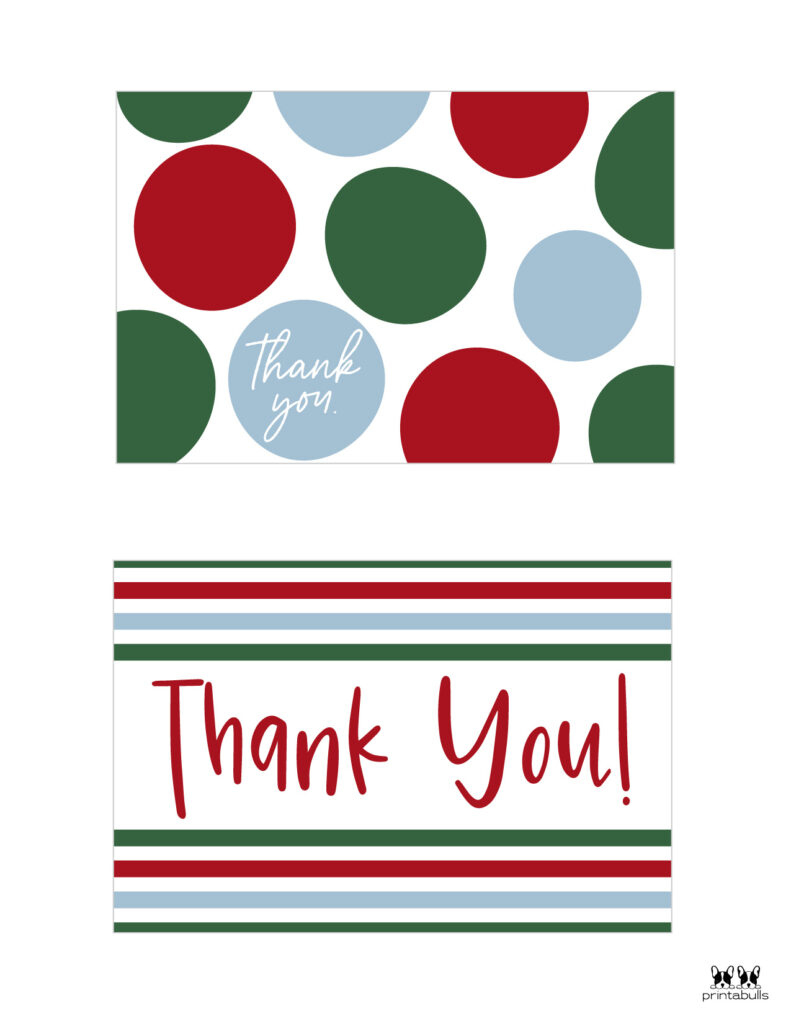 Christmas Thank You Cards - 25 Free Printable Cards | Printabulls throughout Holiday Thank You Cards Free Printable