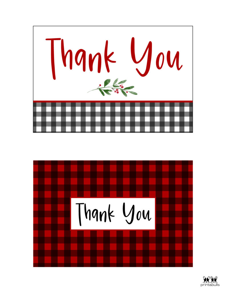 Christmas Thank You Cards - 25 Free Printable Cards | Printabulls within Free Christmas Thank You Cards Printable