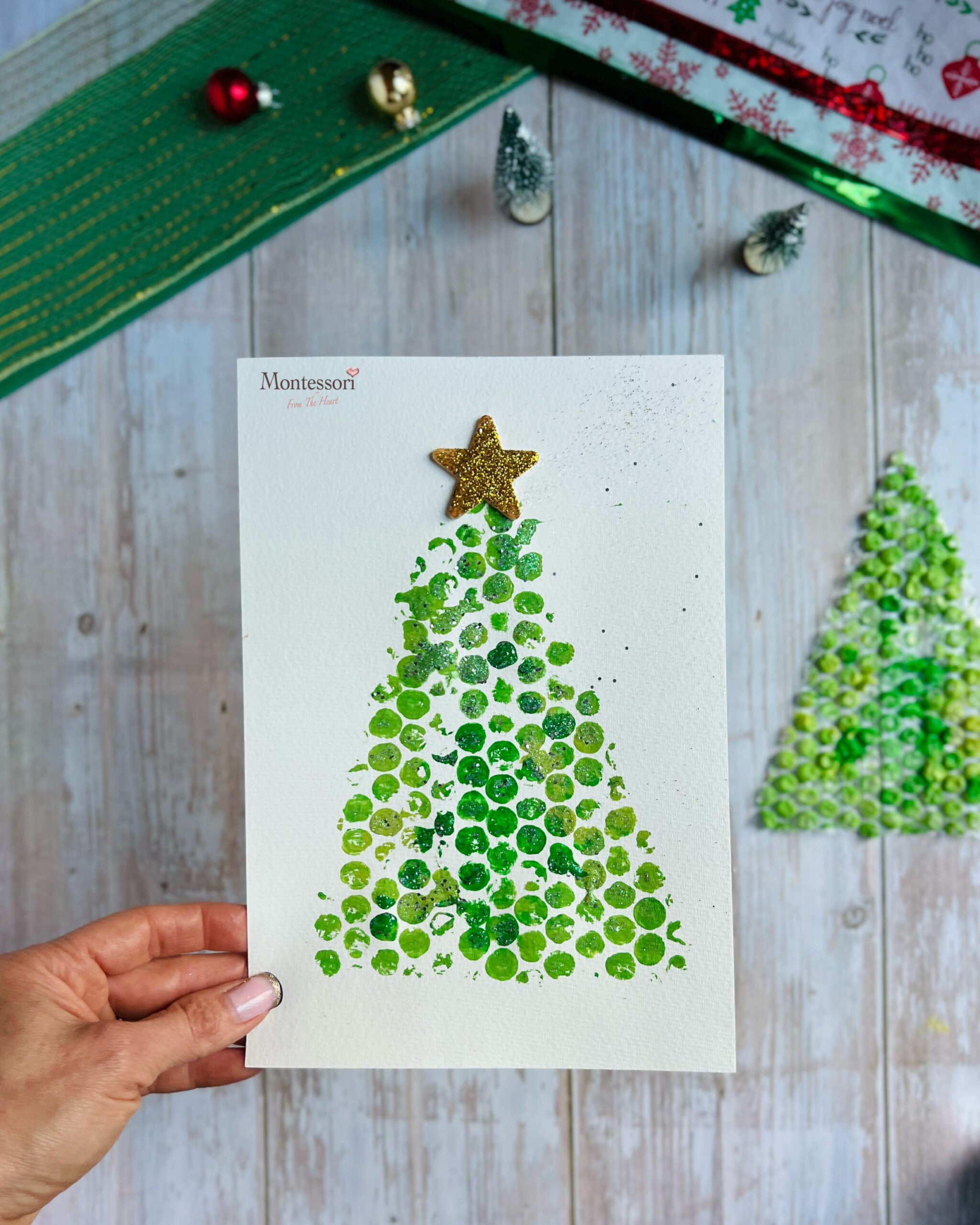 Christmas Tree Bubble Wrap Print Craft For Kids | Montessori From with regard to Printable Christmas Card Craft