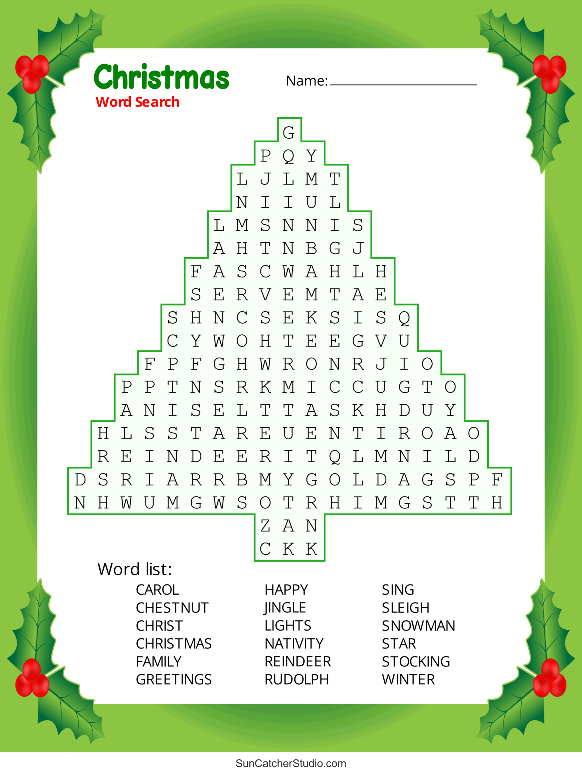 Christmas Word Search (Free Printable Pdf Puzzles) – Free inside Kids Holiday Word Search Printable