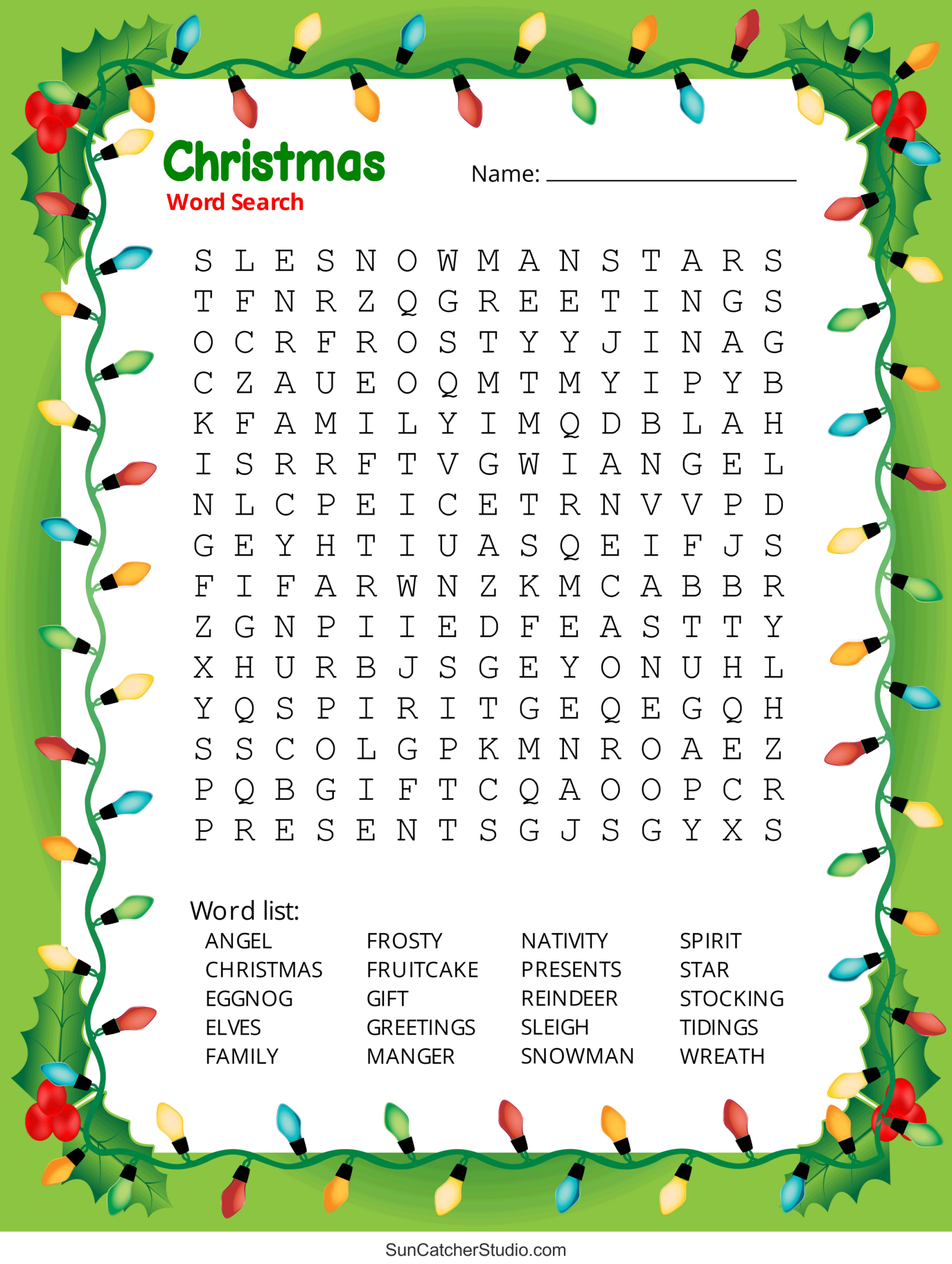 Christmas Word Search (Free Printable Pdf Puzzles) – Free regarding Holiday Word Search Printable Adult