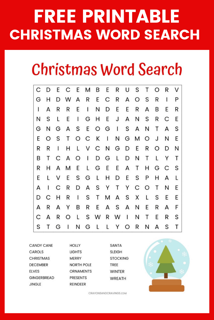 Christmas Word Search Printable (For Kids Or Adults) intended for Christmas Printable Puzzles