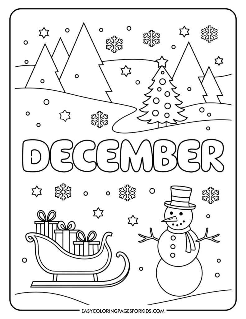 December Coloring Pages For Kids (7 Free Printable Pages) - Easy within Free Christmas Printables For Kids