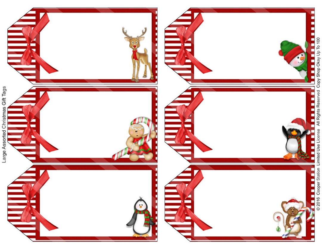Digital Printable Assorted Large Holiday Gift Tags - Christmas throughout Large Printable Christmas Name Tags