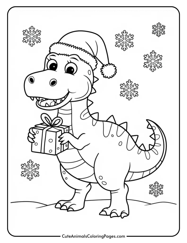 Dinosaur Christmas Coloring Pages (8 Free Printables) - Cute pertaining to Christmas Printable Coloring Pages
