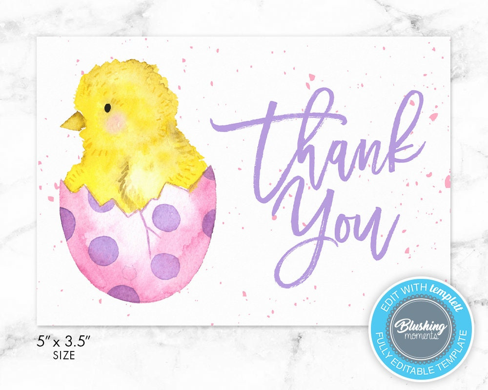 Easter Thank You Card, Printable Thank You Card, Easter Egg Thank in Easter Thank You Cards Printable