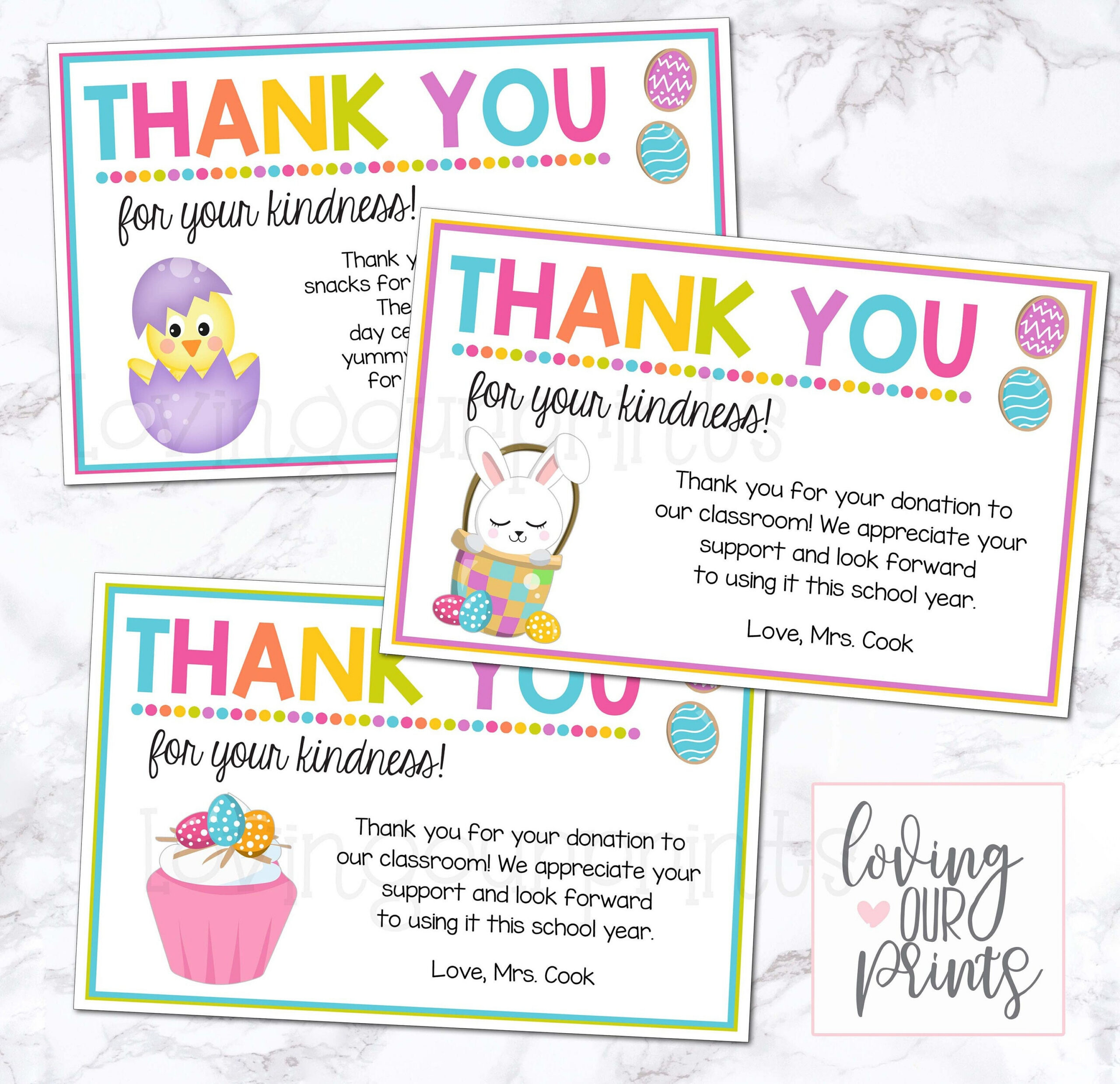 Easter Thank You Cards, Editable Easter Template, Easter Thank You regarding Easter Thank You Cards Printable