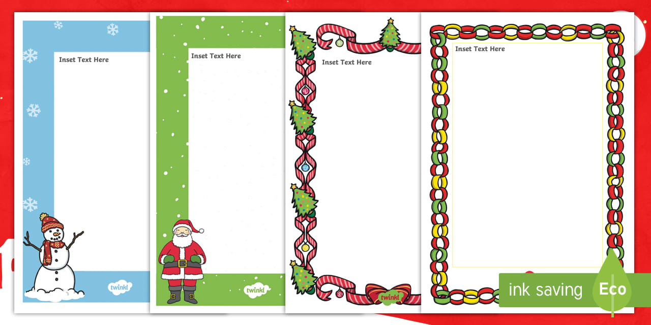 Editable A4 Christmas Card Insert Template throughout Printable Christmas Card A4