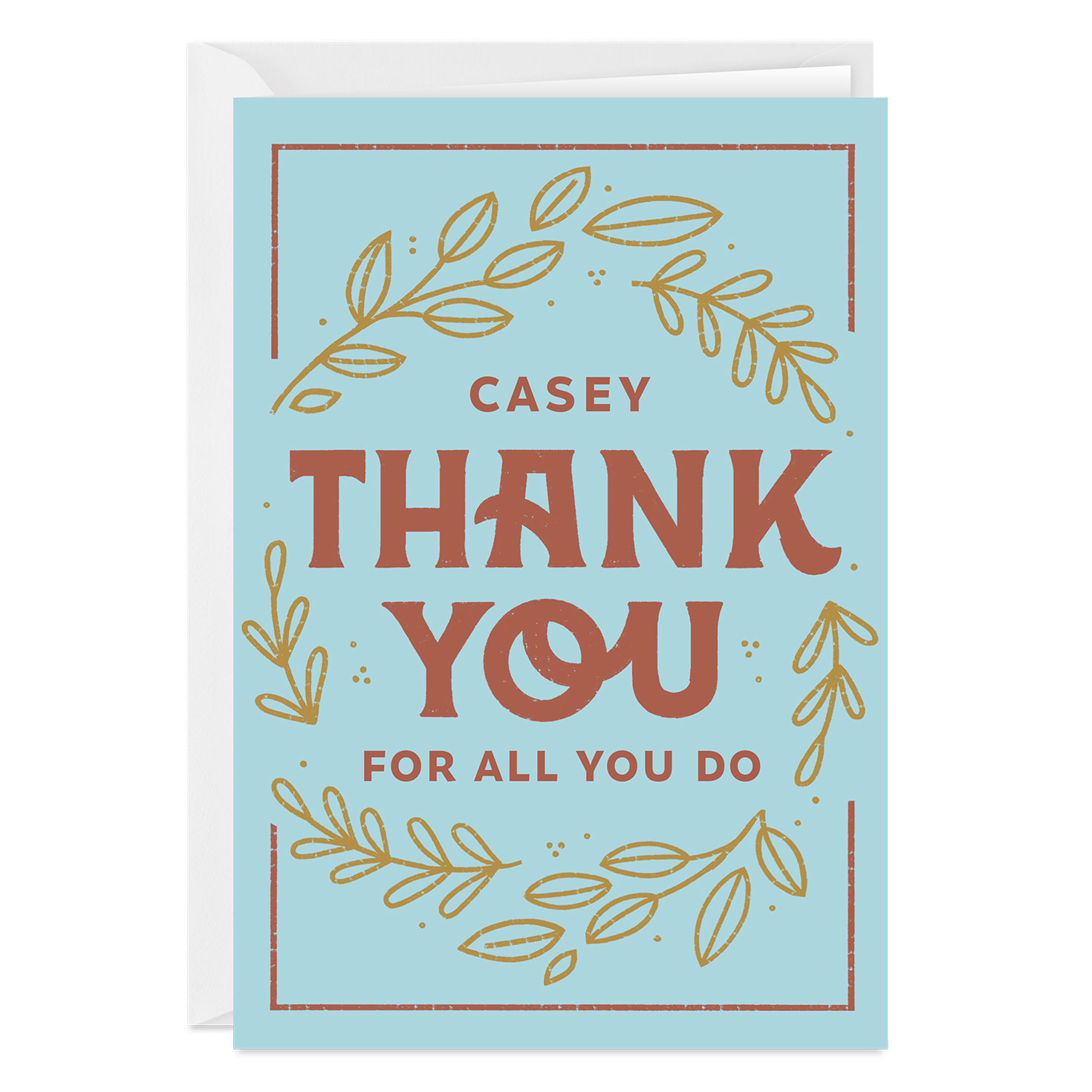 For All You Do Wreath Custom Thank-You Card - Greeting Cards throughout Hallmark Thank You Cards Printable