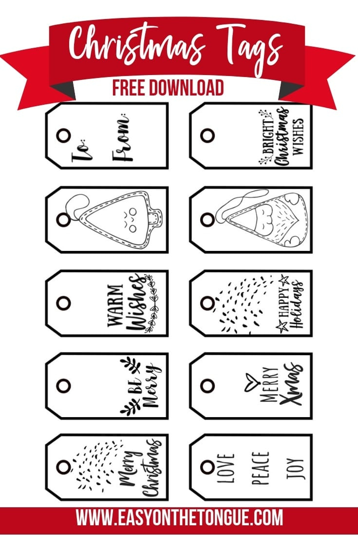 Free Black &amp;amp; White Christmas Gift Tags + A Download For You with regard to Christmas Gift Tags Printable Black and White