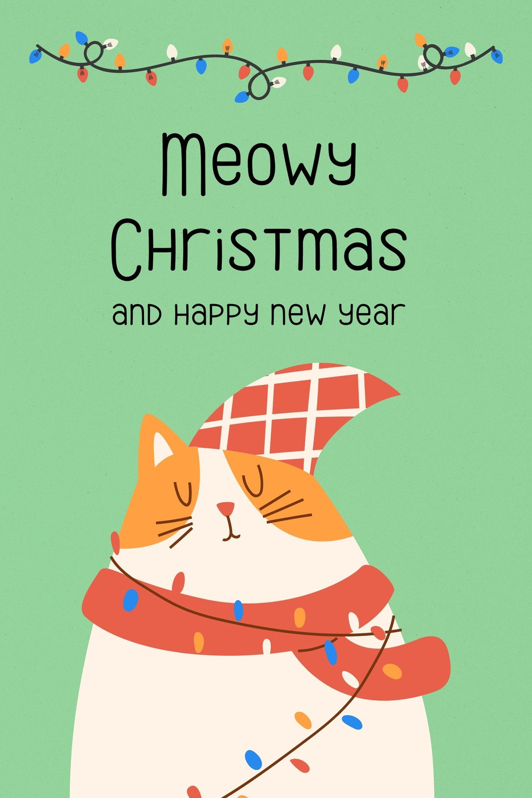 Free Cat Christmas Card Templates To Edit And Print | Canva with Printable Cat Christmas Card Digital Download