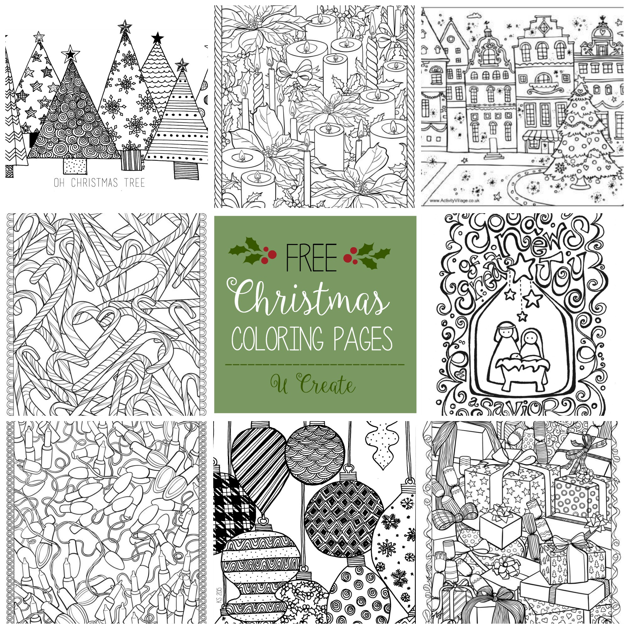 Free Christmas Adult Coloring Pages - U Create inside Free Christmas Printables For Adults