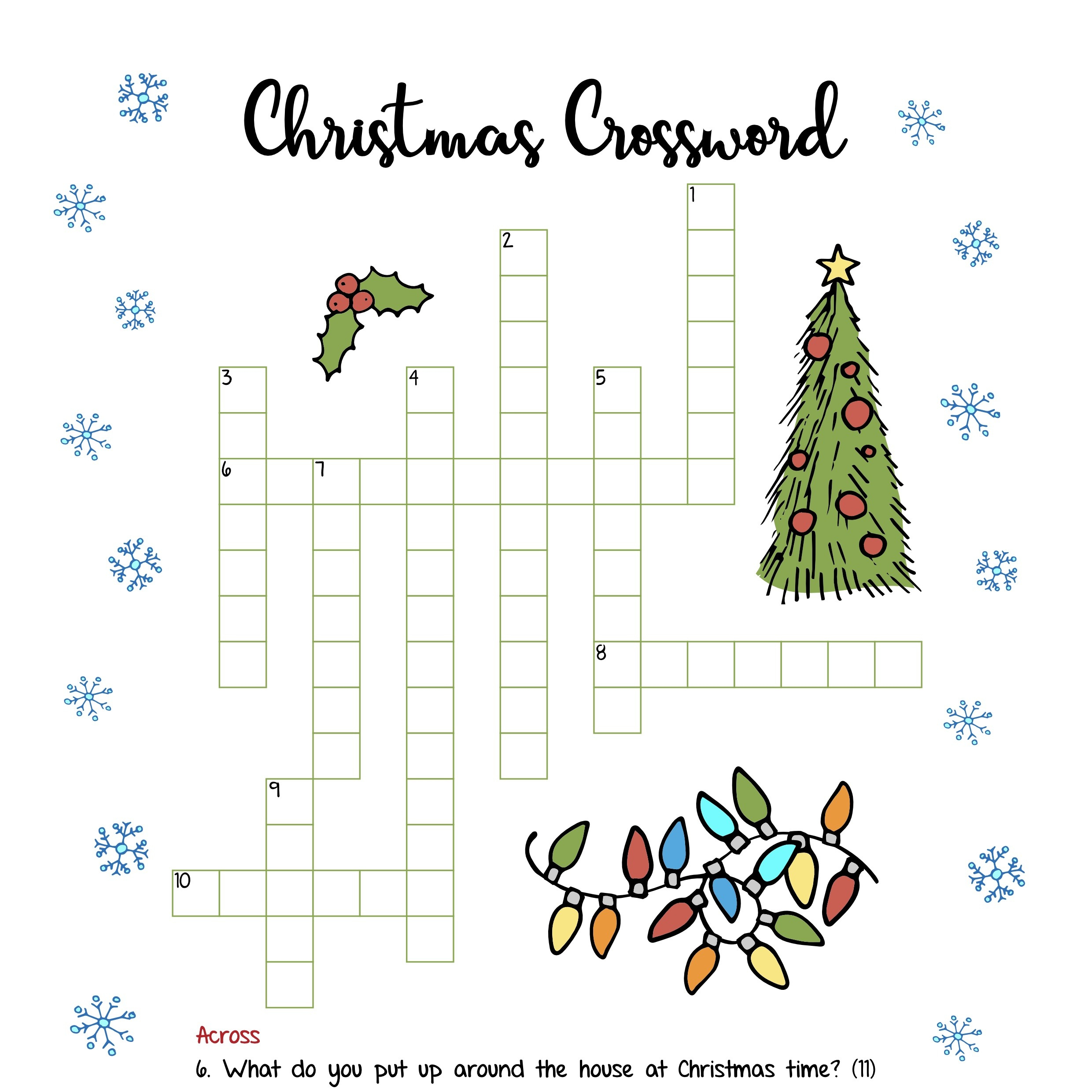 Free Christmas Printables – Crossword | Mama Geek inside Christmas Printable Puzzles